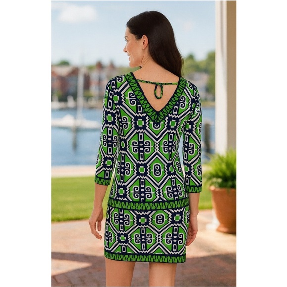 MACBETH Collection Geometric Print Dress - Picture 3 of 12